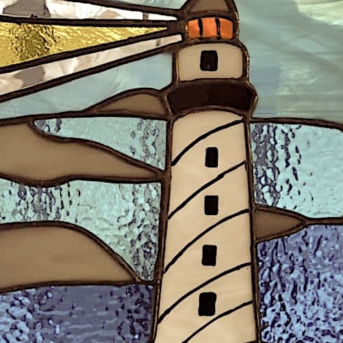 Peinture et vitrail en technique Tiffany, créations de Danielle Ouellet.